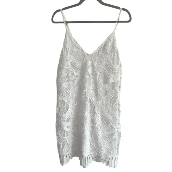 Express White Lace Crochet Slip Dress Size Medium NWT - Picture 3 of 11